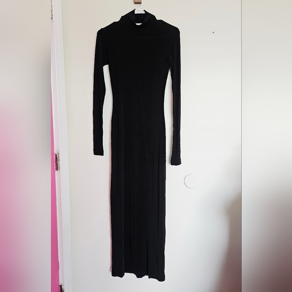 New PRWMN Turtle Neck Maxi Dress Black size S NWT MSRP $395 - Picture 3 of 8